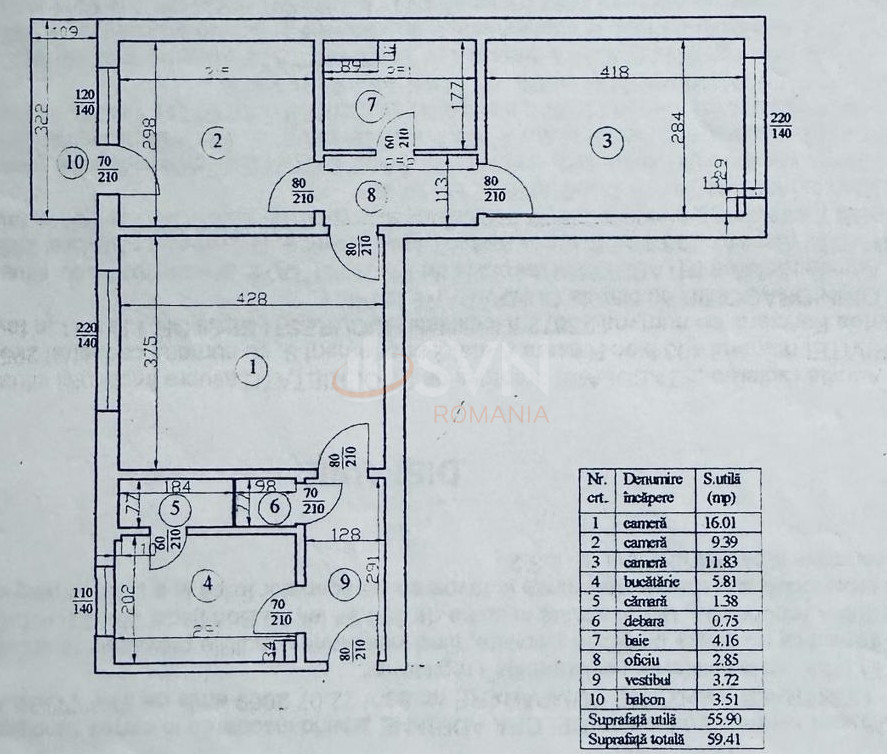 Apartament, 3 camere Bucuresti/1 Mai