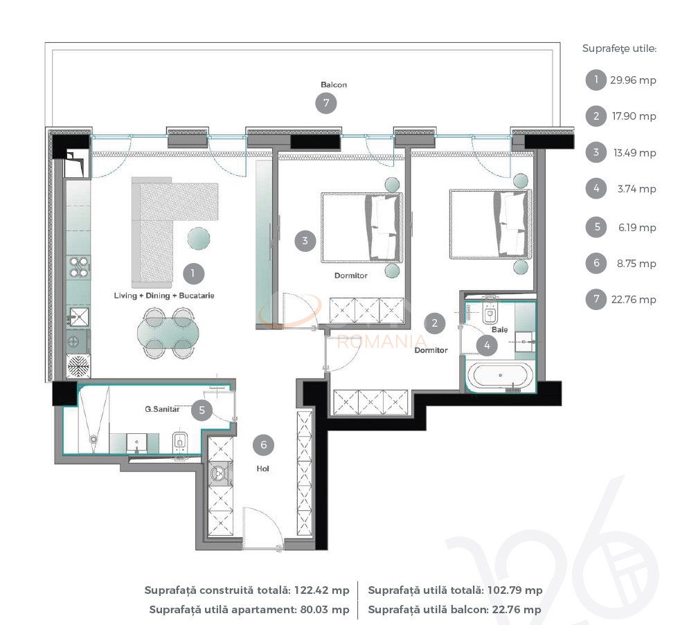 Apartament, 3 camere Bucuresti/Pipera