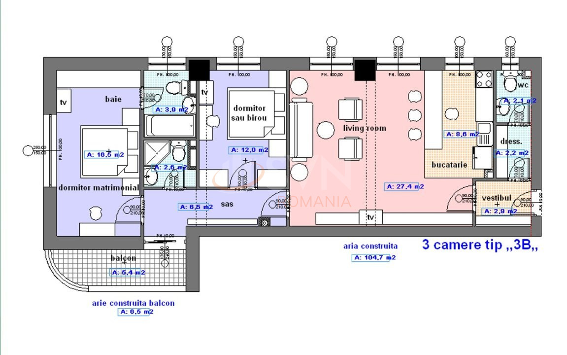 Apartament, 3 camere Bucuresti/Piata Presei Libere
