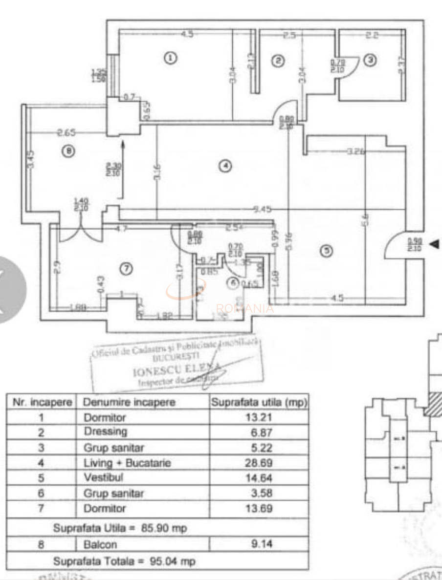 Apartament, 3 camere Bucuresti/Barbu Vacarescu