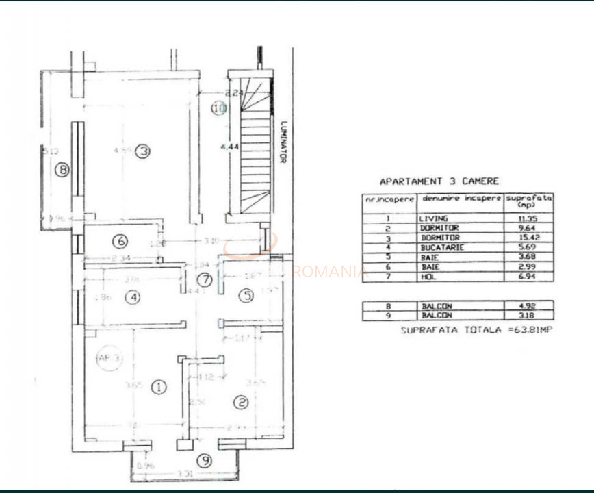 Apartament, 3 camere Bucuresti/Bucurestii Noi