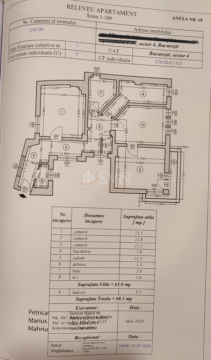 Apartament, 3 camere Bucuresti/Parcul Carol