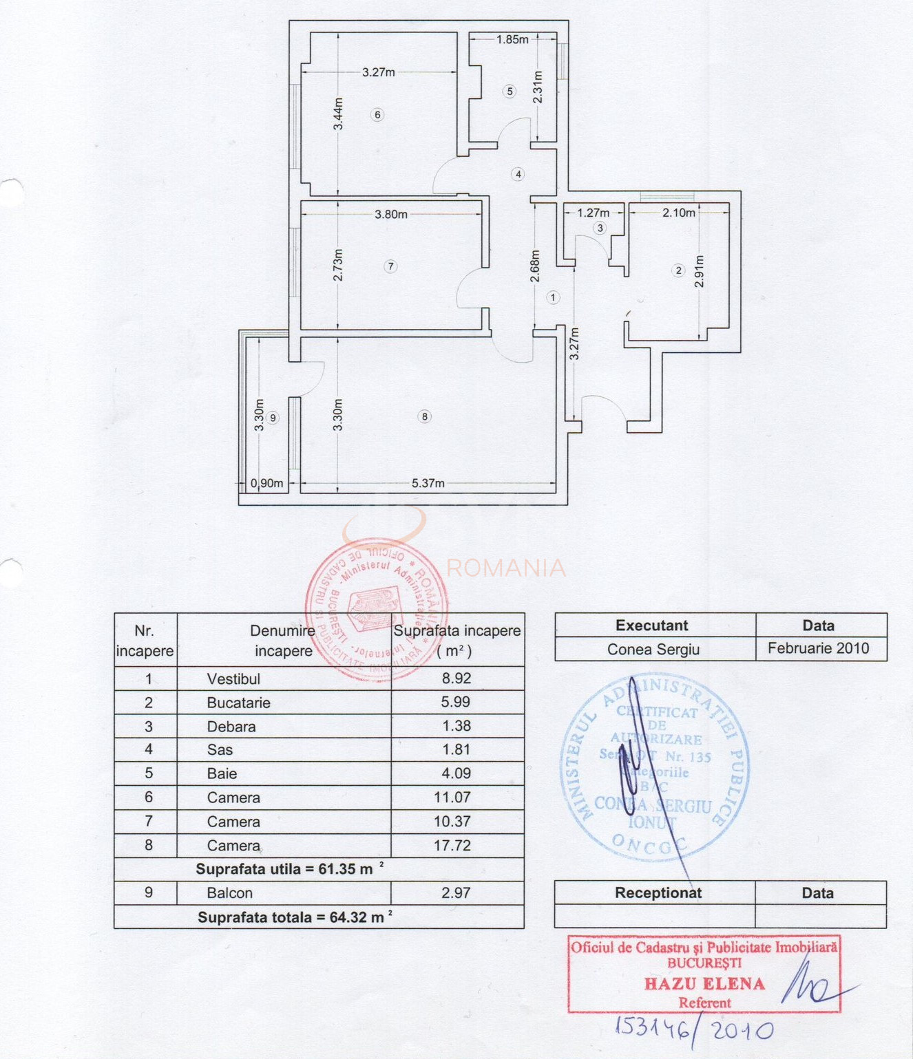 Apartament, 3 camere Bucuresti/Brancoveanu