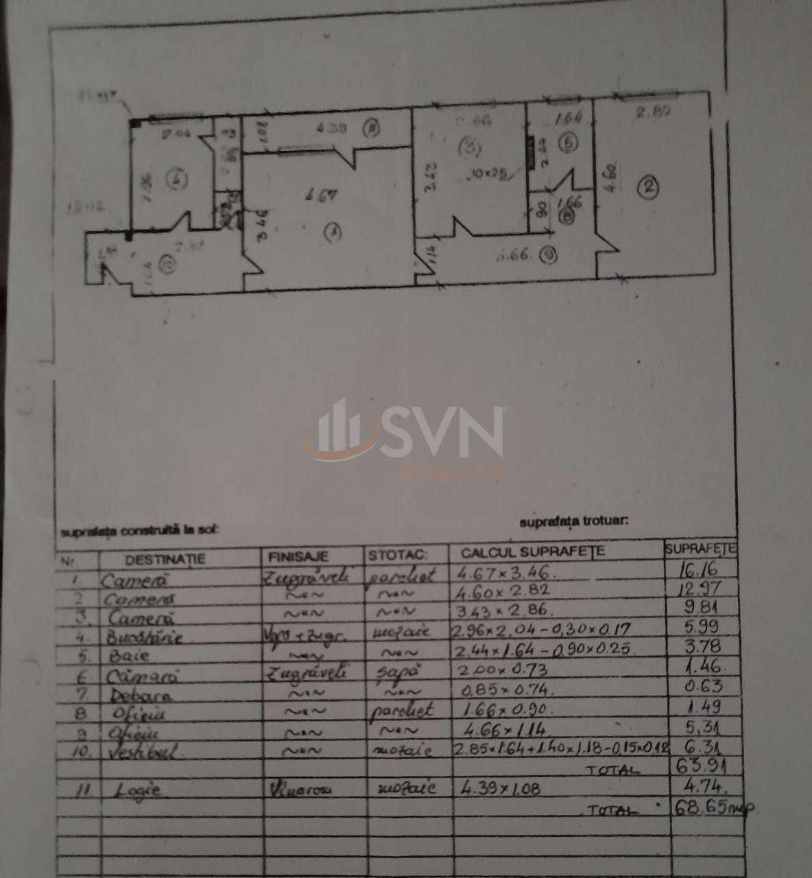 Apartament, 3 camere Bucuresti/Apusului