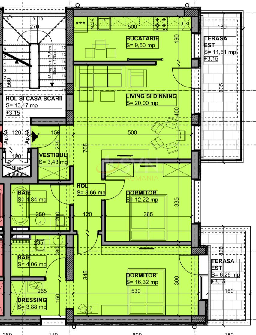 Apartament, 3 camere Bucuresti/Bucurestii Noi