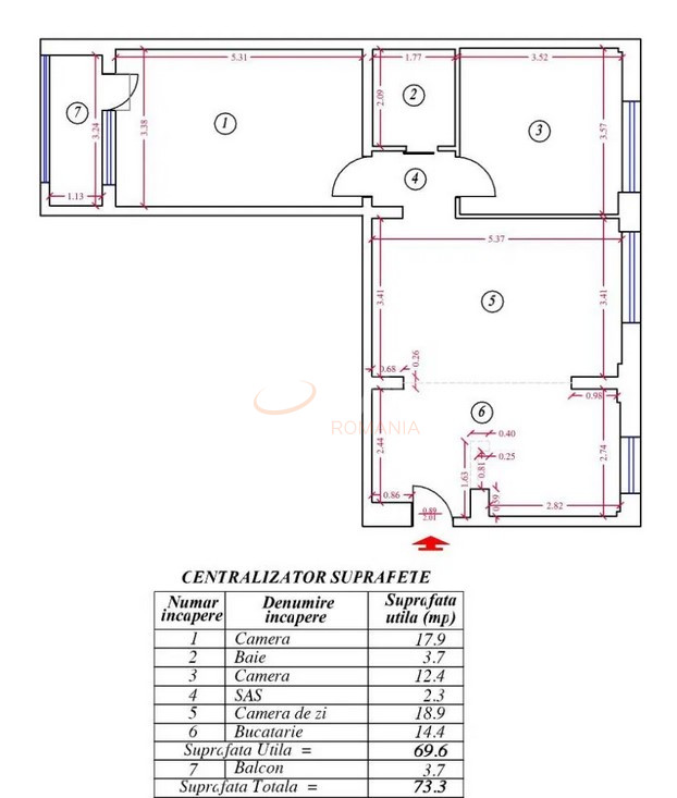 Apartament, 3 camere Bucuresti/Decebal