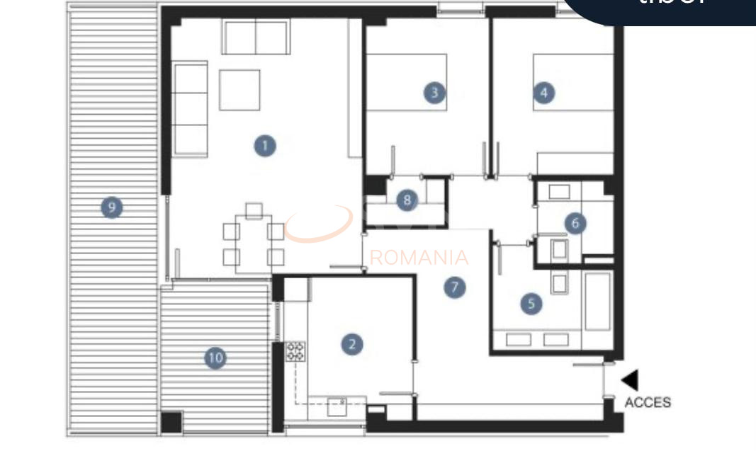 Apartament, 3 camere Bucuresti/Straulesti