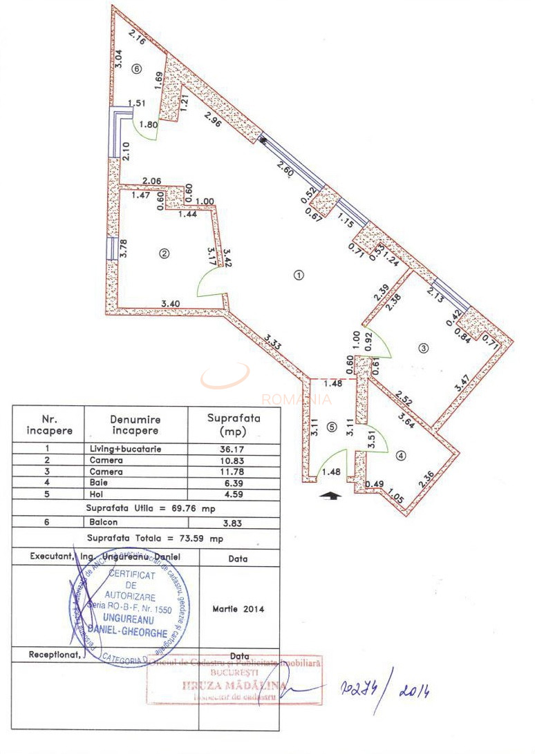Apartament, 3 camere Bucuresti/Timpuri Noi