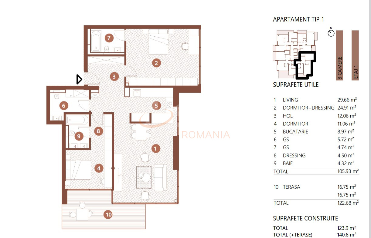 Apartament, 3 camere Bucuresti/Floreasca