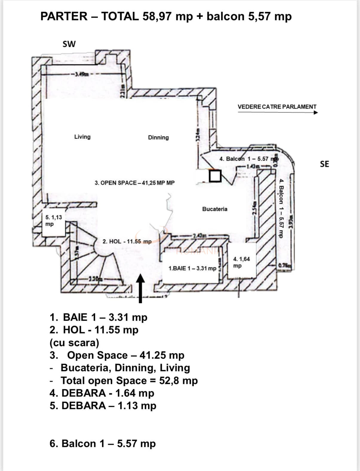 Apartament, 3 camere Bucuresti/Unirii (s3)