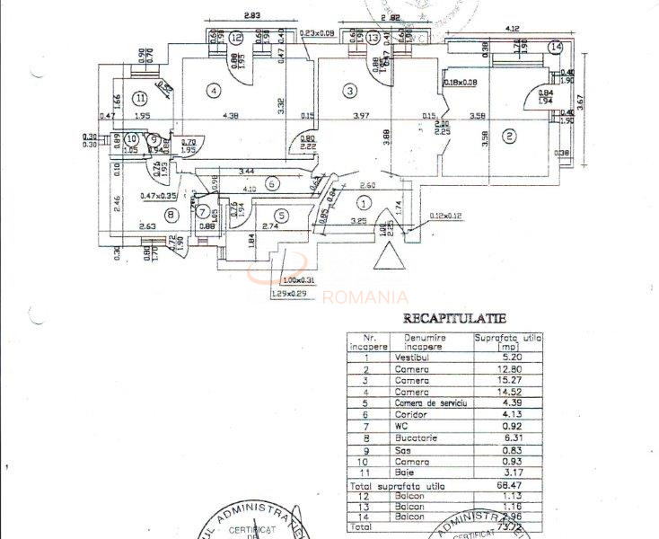 Apartament, 3 camere Bucuresti/Unirii (s3)