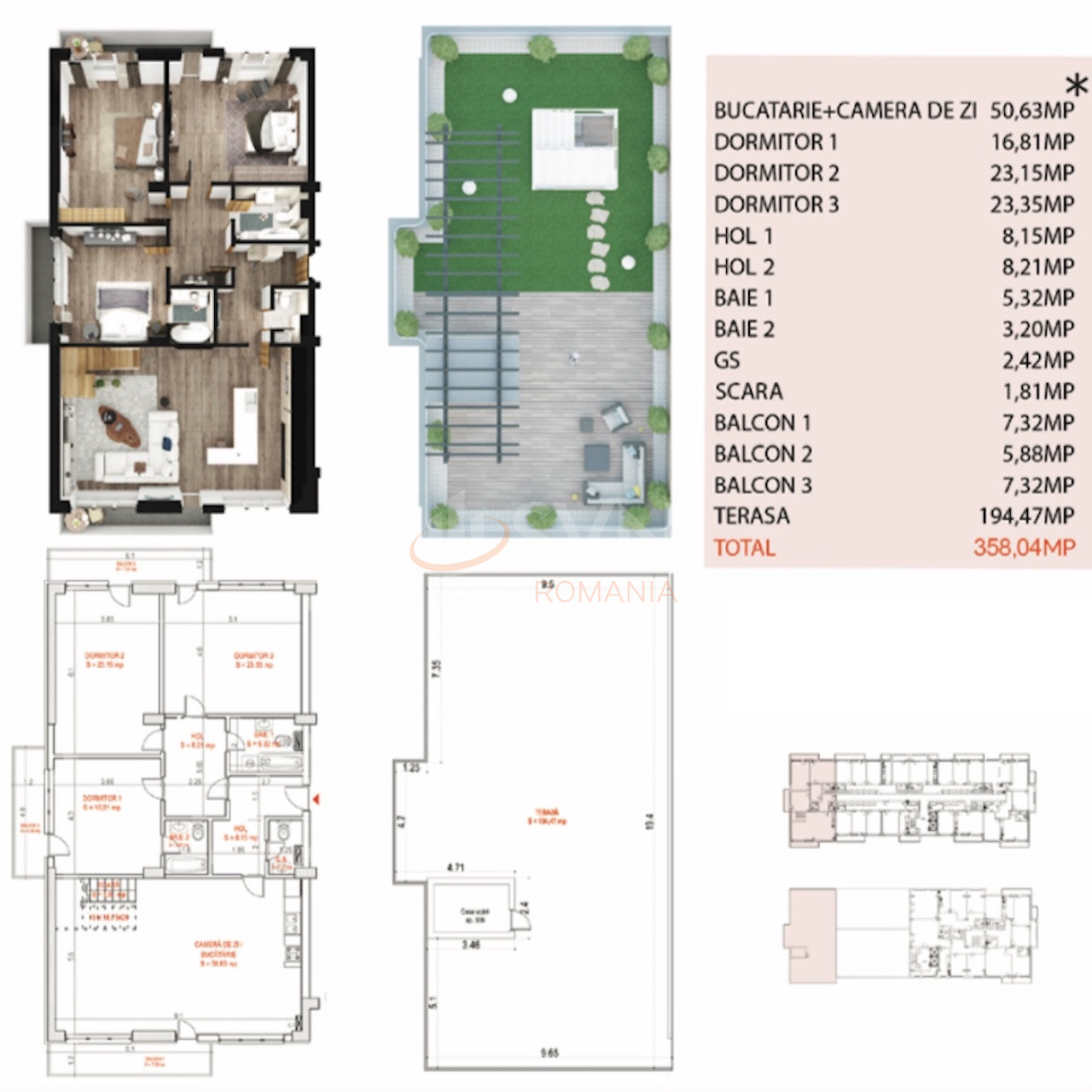 Apartament, 4 camere Bucuresti/Straulesti