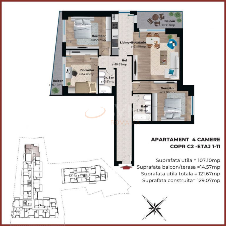 Apartament, 4 camere Bucuresti/Viilor