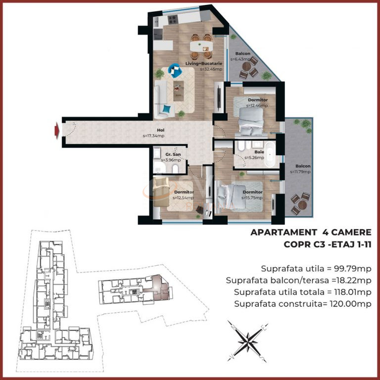 Apartament, 4 camere Bucuresti/Viilor