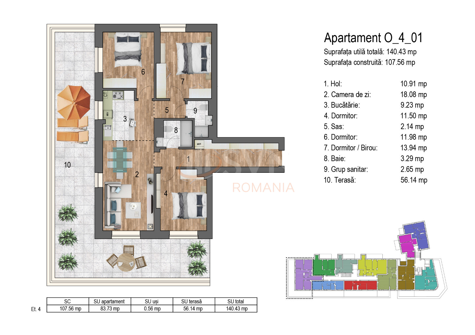 Apartament, 4 camere Bucuresti/Timpuri Noi