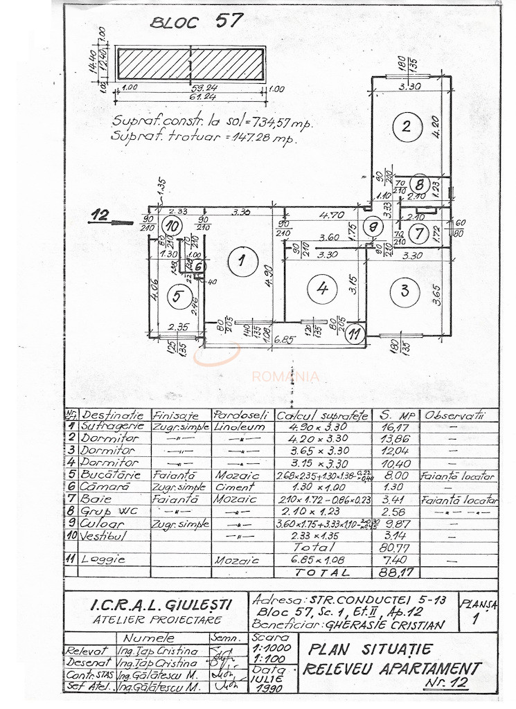 Apartament, 4 camere Bucuresti/Militari