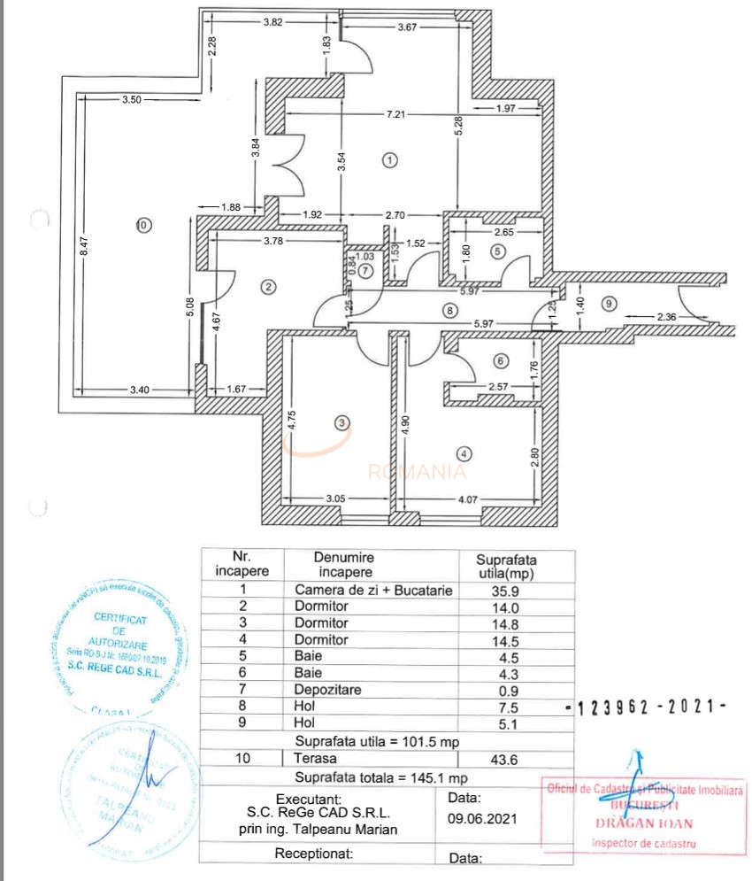Apartament, 4 camere Bucuresti/Sisesti