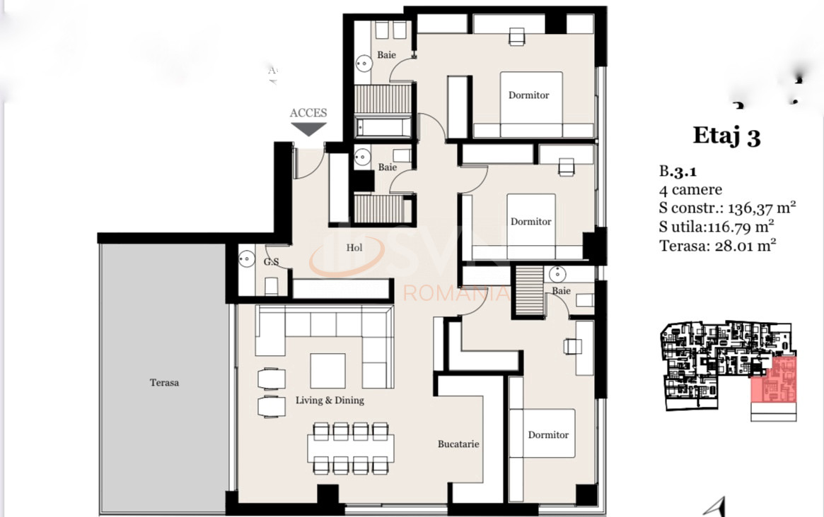 Apartament, 4 camere Bucuresti/Gradina Icoanei