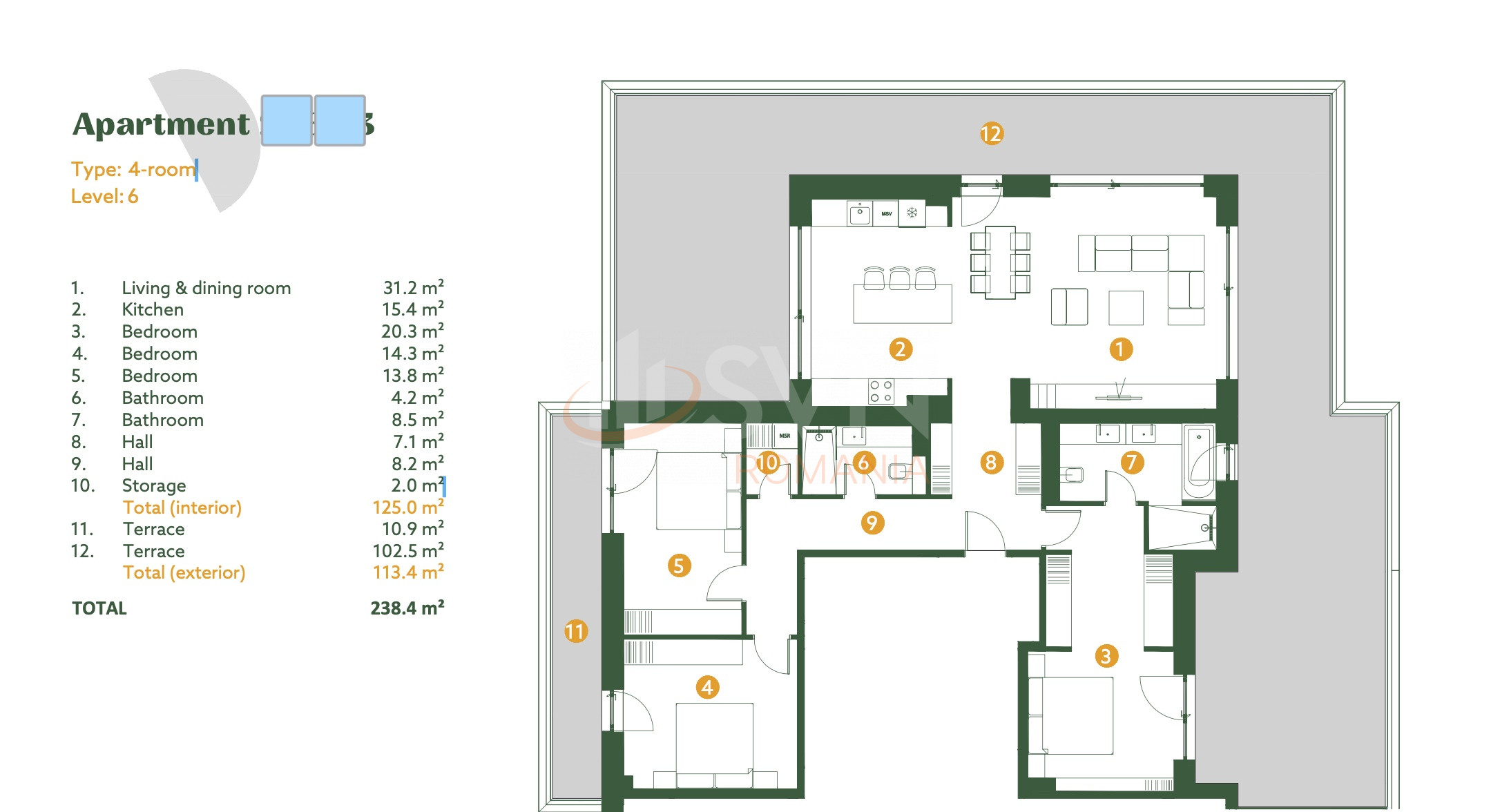 Apartament, 4 camere Bucuresti/Baneasa