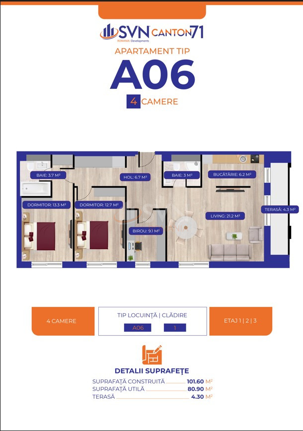 Apartament, 4 camere Bucuresti/Aviatiei