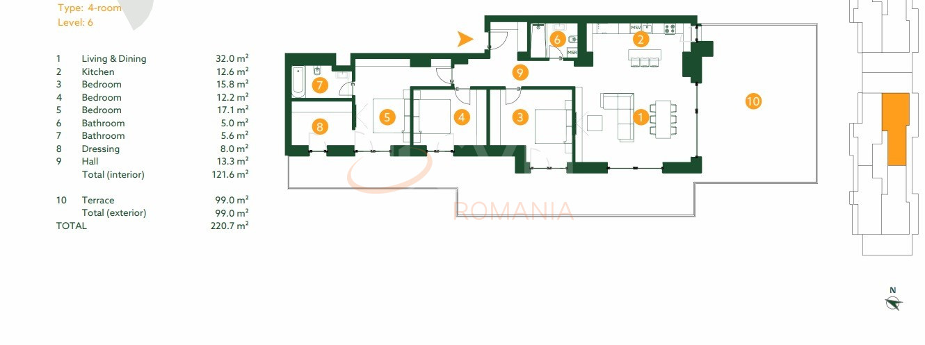 Apartament, 4 camere Bucuresti/Baneasa