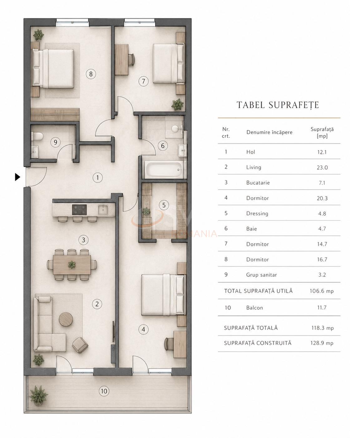 Apartament, 4 camere Bucuresti/Timpuri Noi