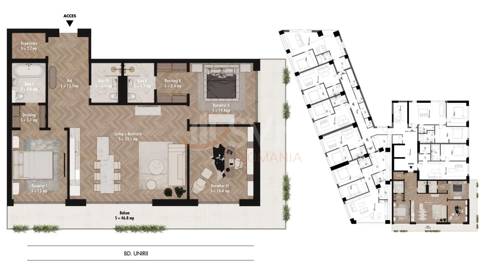 Apartament, 4 camere Bucuresti/Piata Unirii (s3)