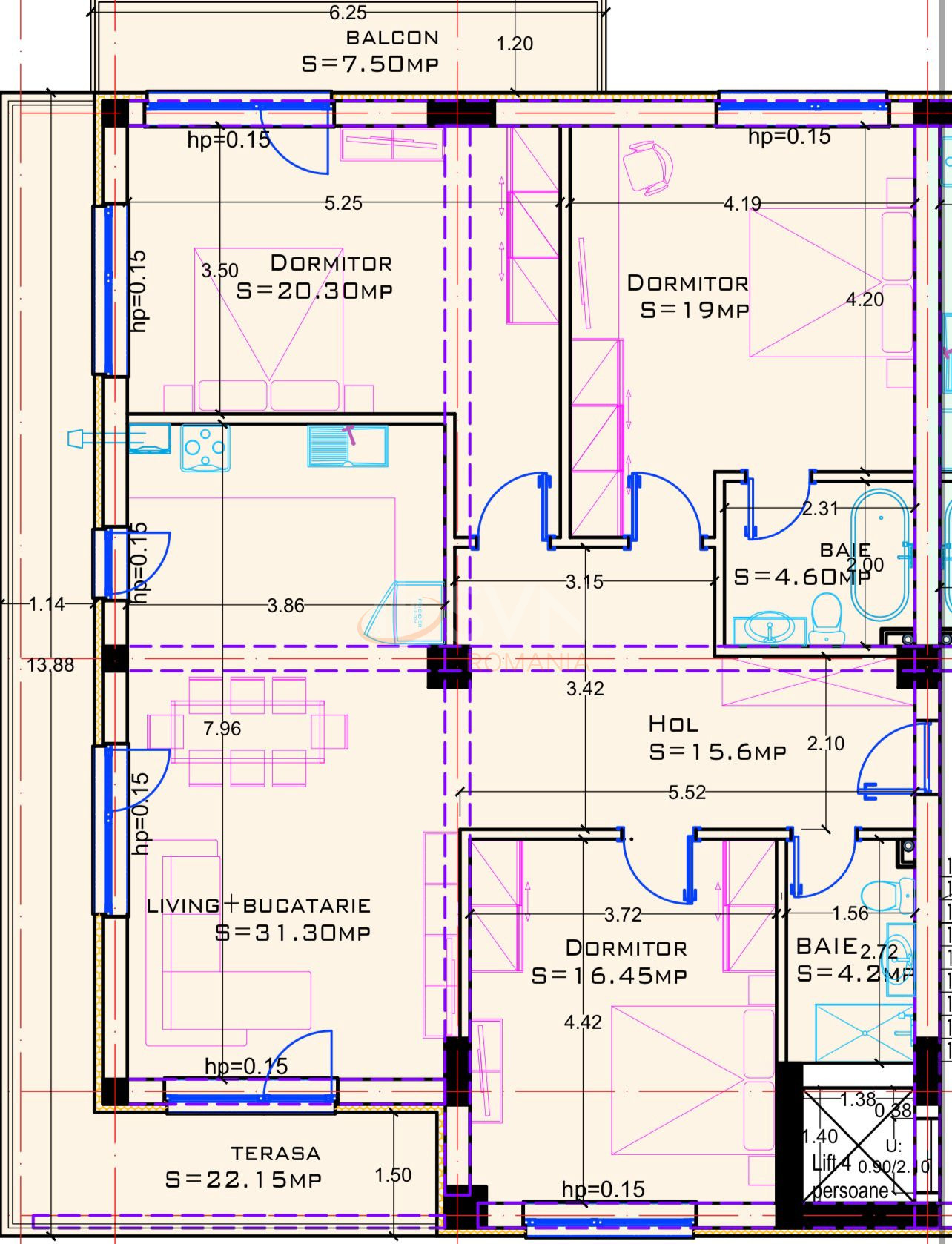 Apartament, 4 camere Bucuresti/Sisesti