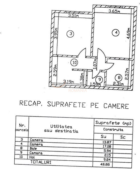 Apartament, 4 camere Bucuresti/Unirii (s3)