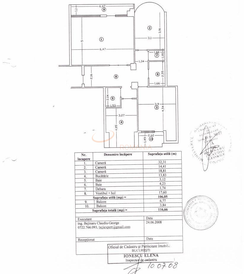 Apartament, 4 camere Bucuresti/Piata Unirii (s3)