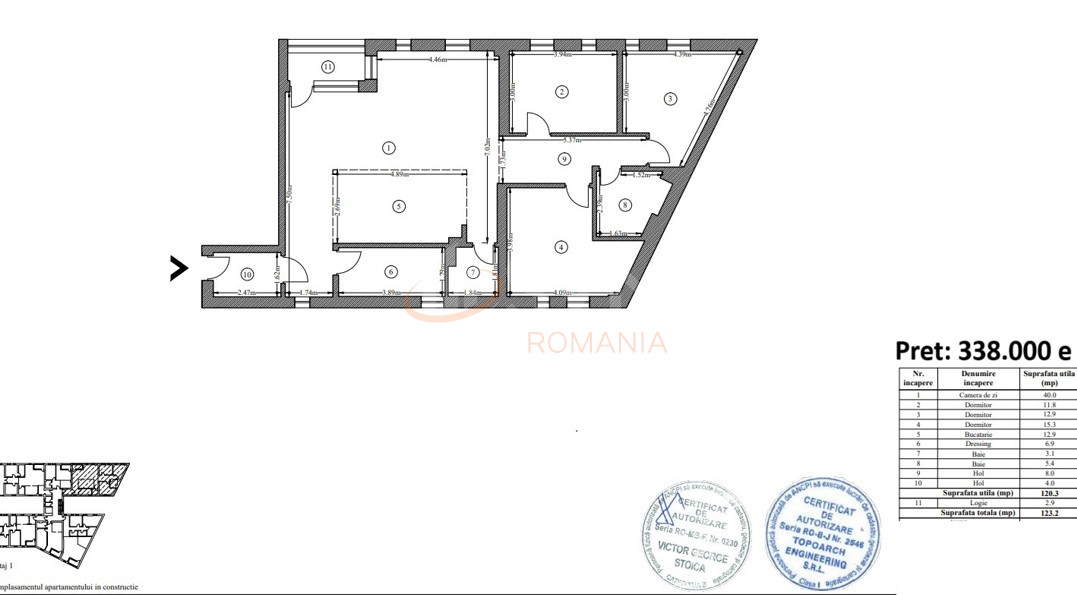 Apartament, 5 camere Bucuresti/Timpuri Noi