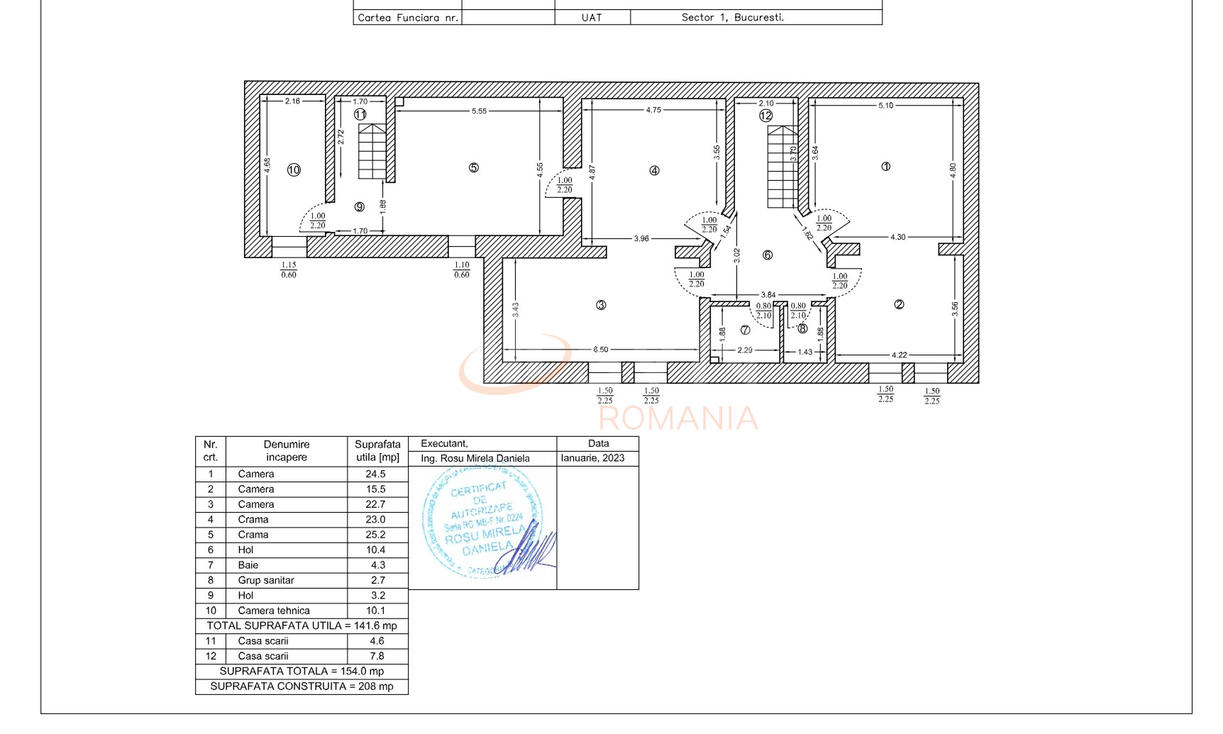 Casa, 16 camere Bucuresti/Piata Victoriei