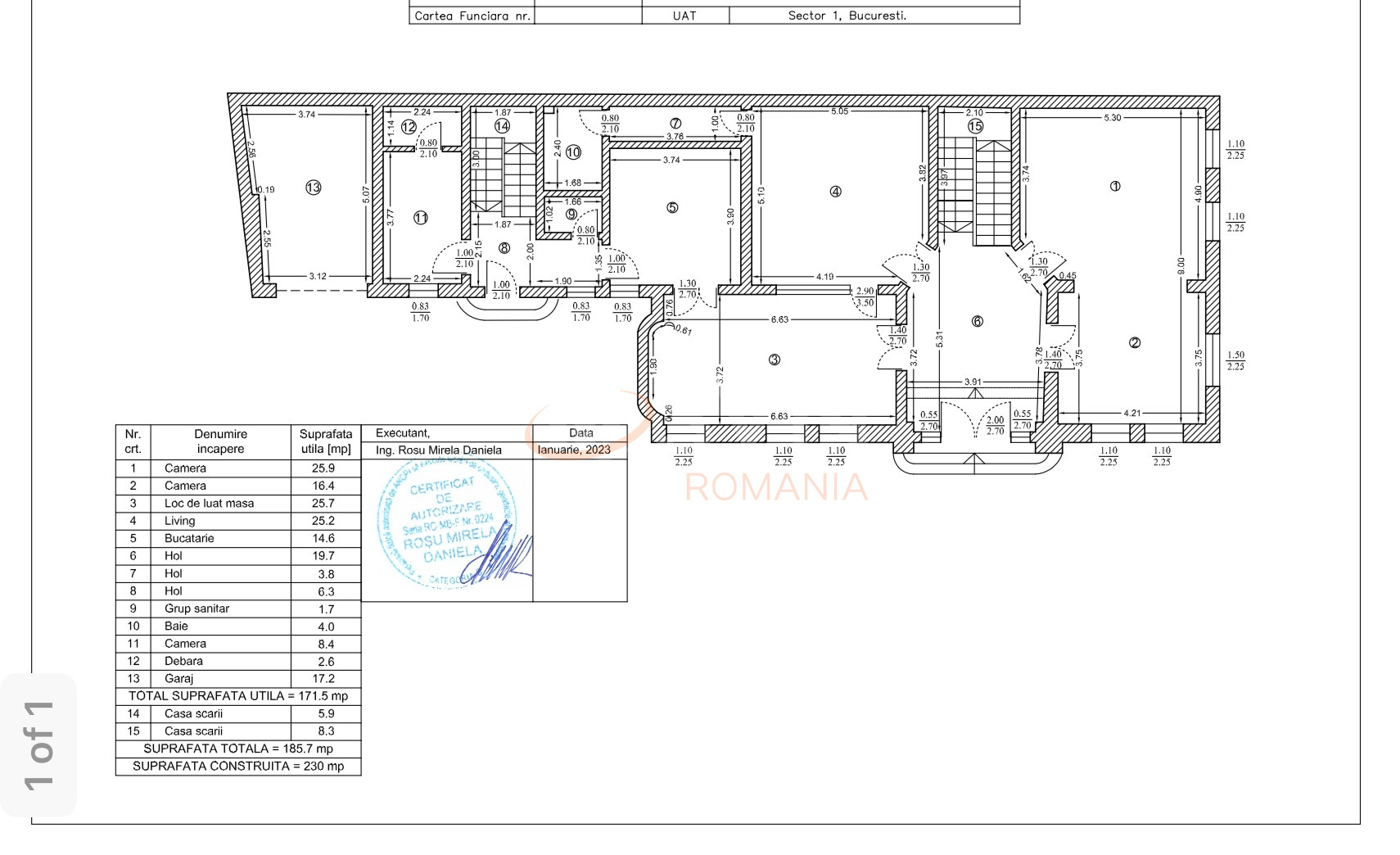 Casa, 16 camere Bucuresti/Piata Victoriei