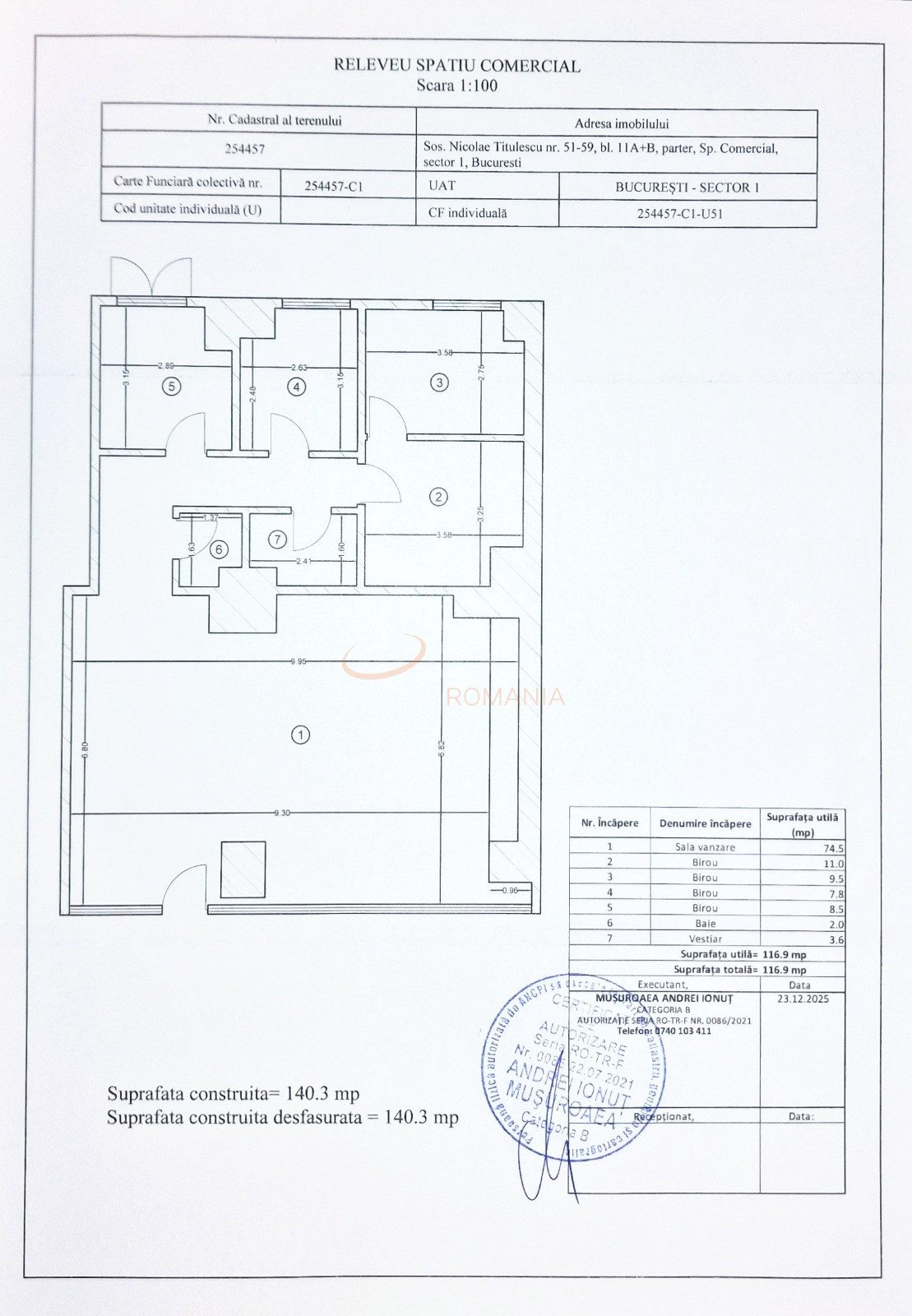 Spatiu comercial 117 mp Bucuresti/Titulescu