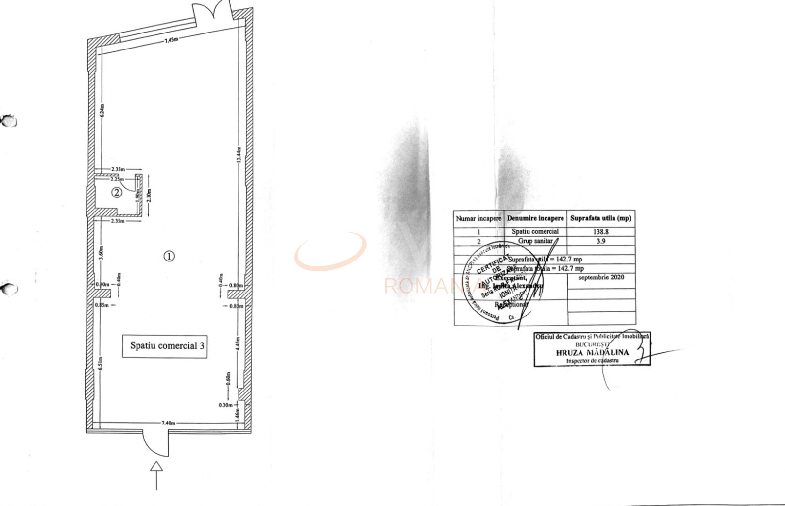 Spatiu comercial 142.7 mp Bucuresti/Barbu Vacarescu