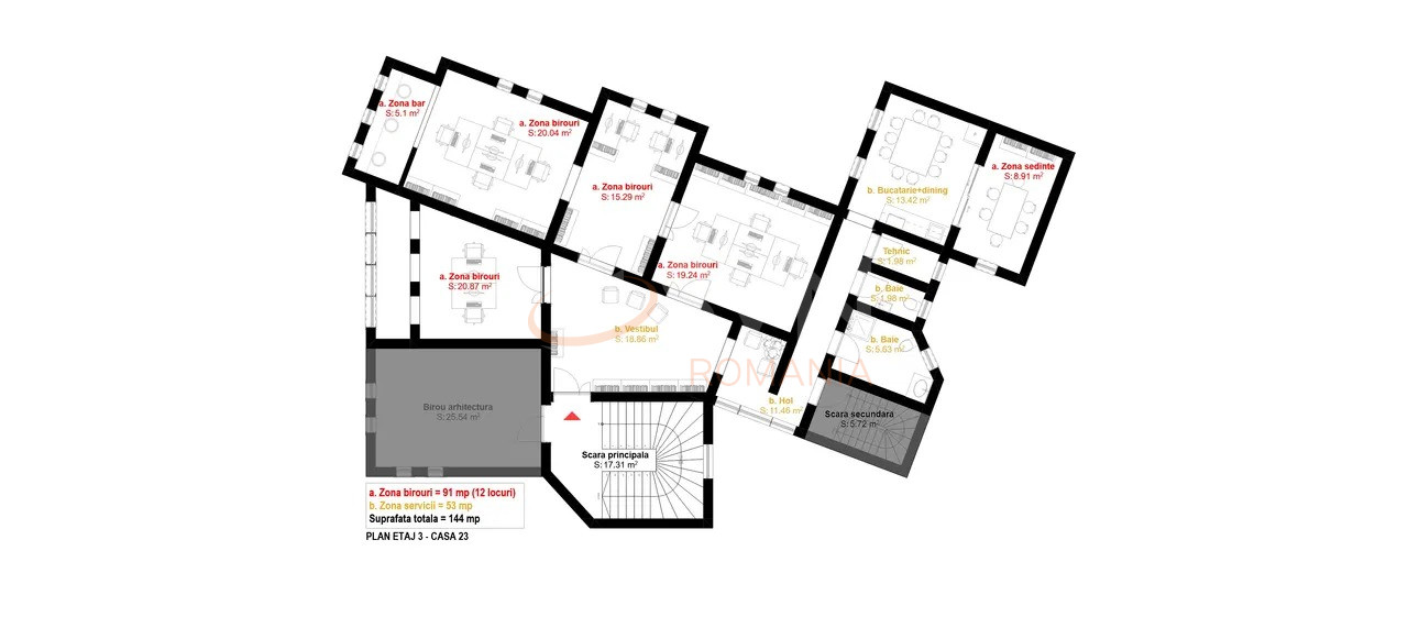 Spatiu comercial 144 mp Bucuresti/P-ta Romana