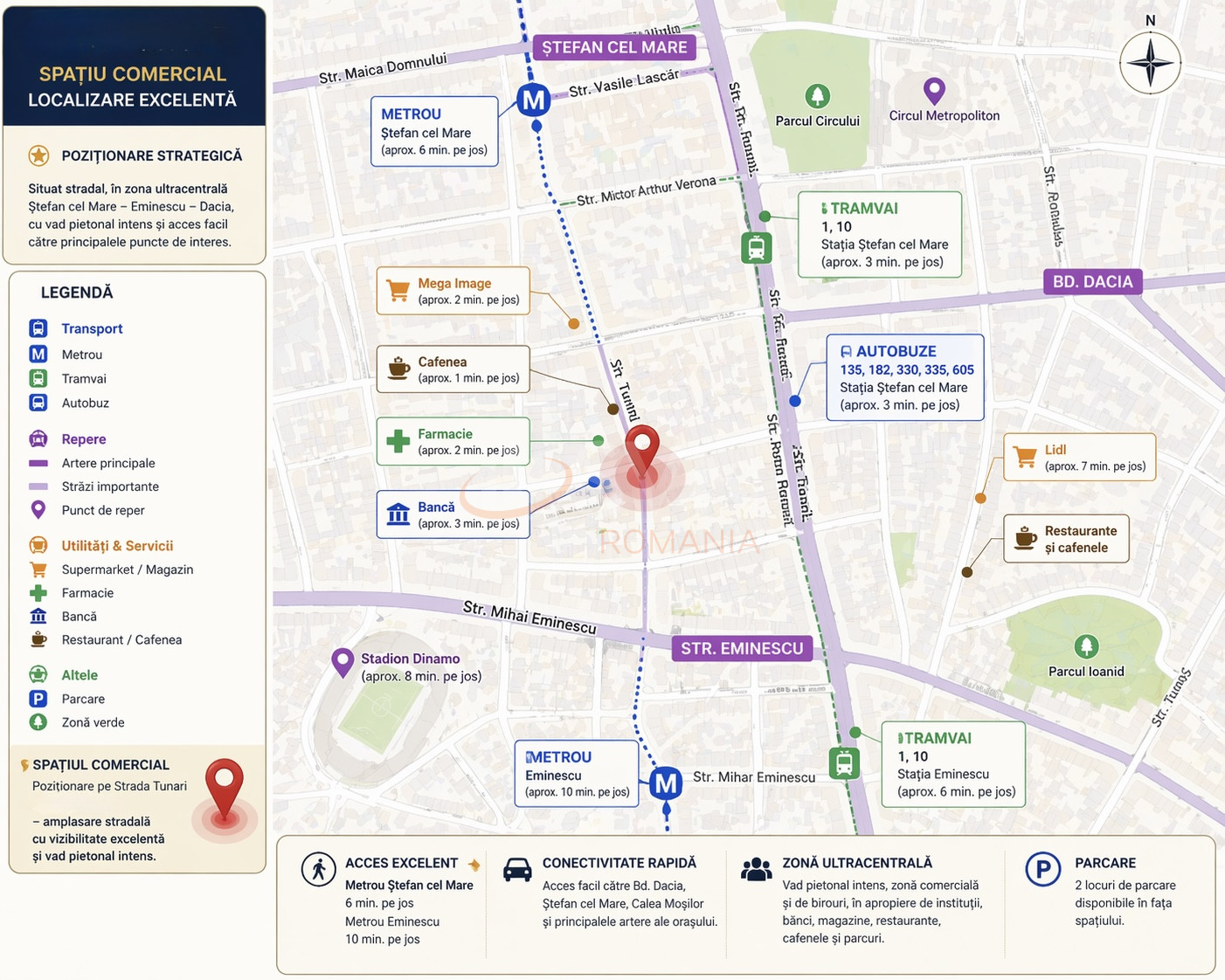 Spatiu comercial 180 mp Bucuresti/Eminescu