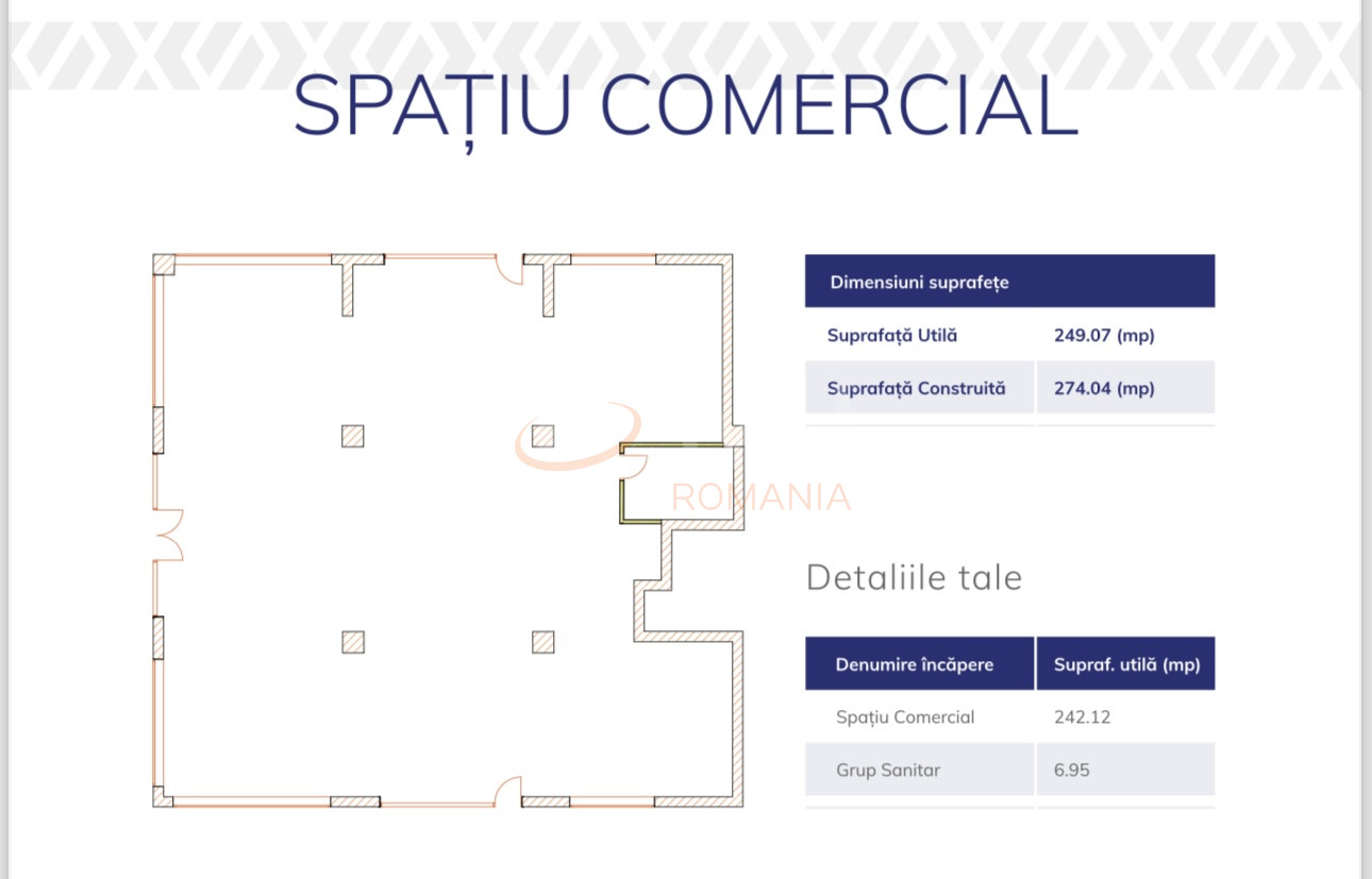 Spatiu comercial 249 mp Bucuresti/Pipera
