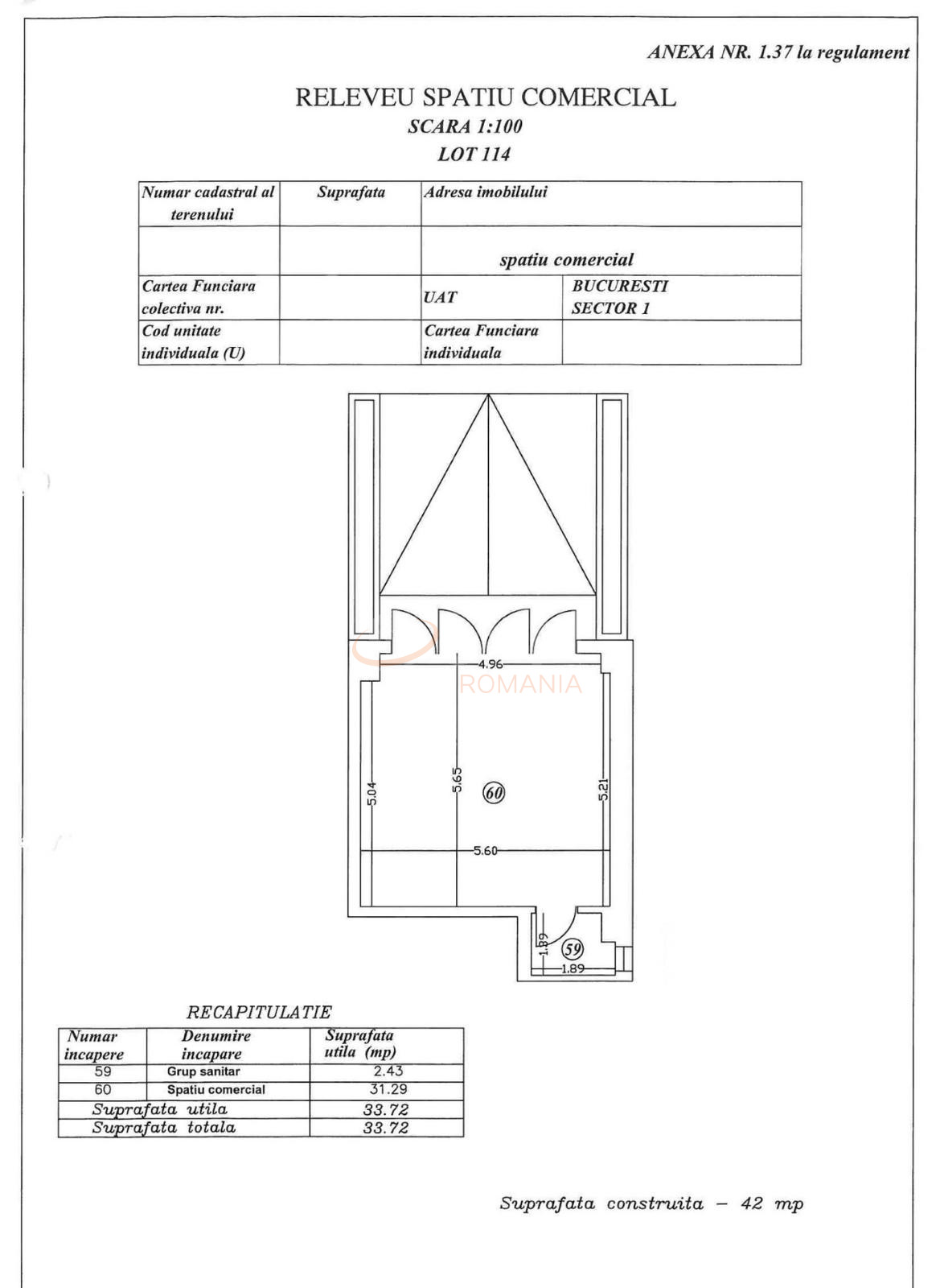 Spatiu comercial 34 mp Bucuresti/Aviatiei