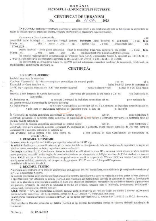 Teren 14800 mp Bucuresti/Militari