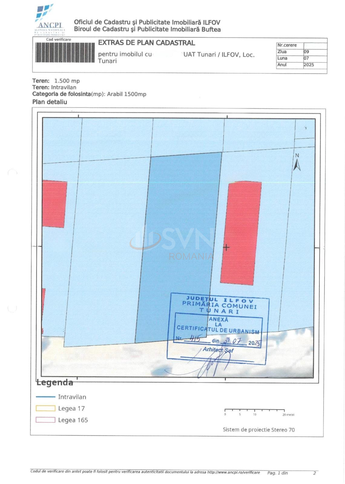 Teren 1500 mp Ilfov/Tunari