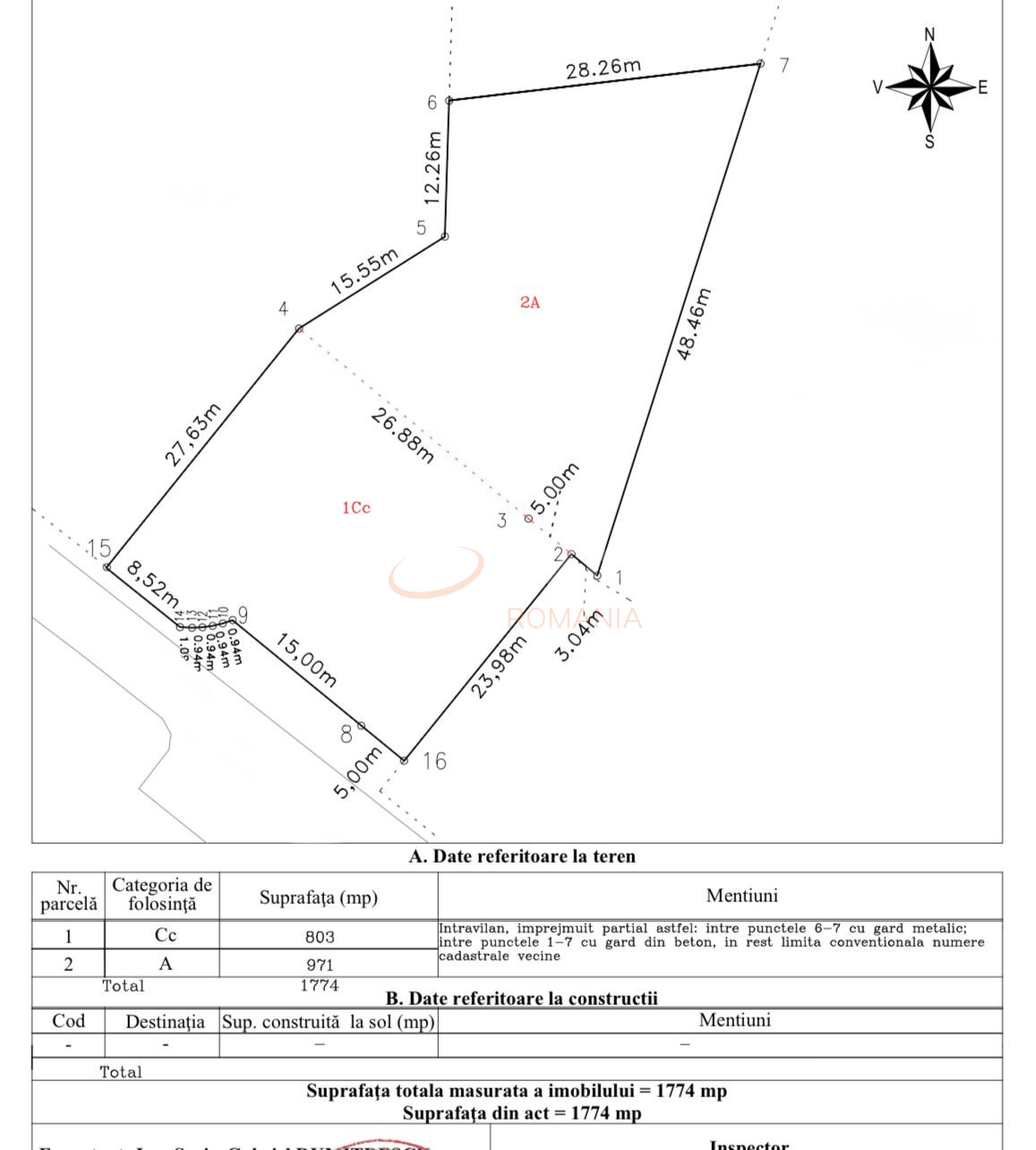 Teren 1774 mp Bucuresti/Pipera