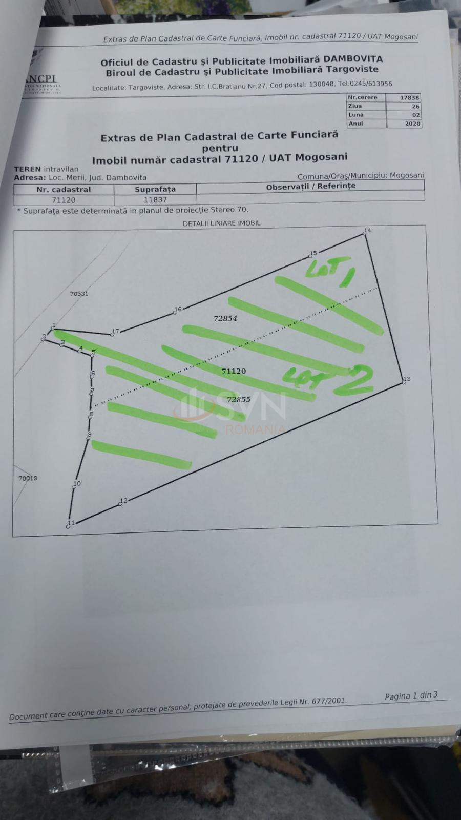 Teren 1950 mp Dambovita/Centru
