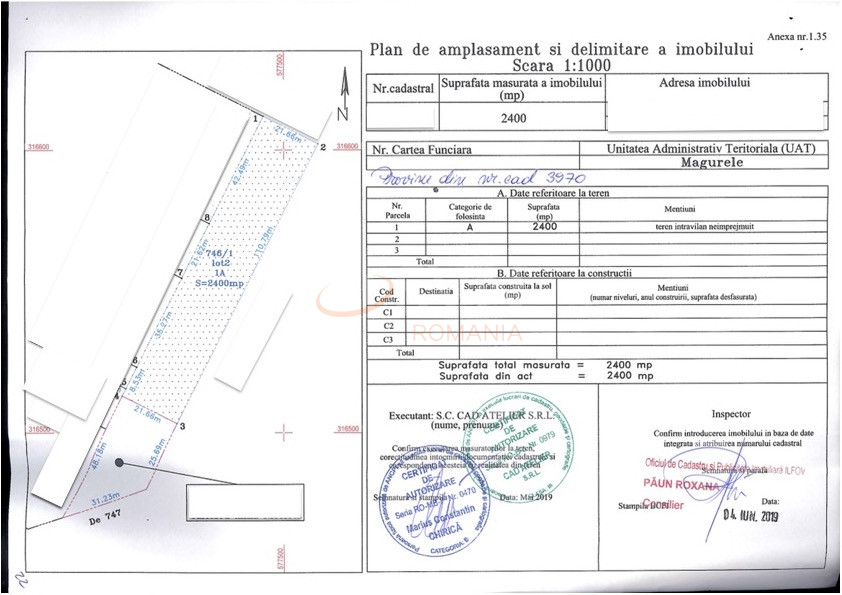 Teren 2400 mp Ilfov/Magurele