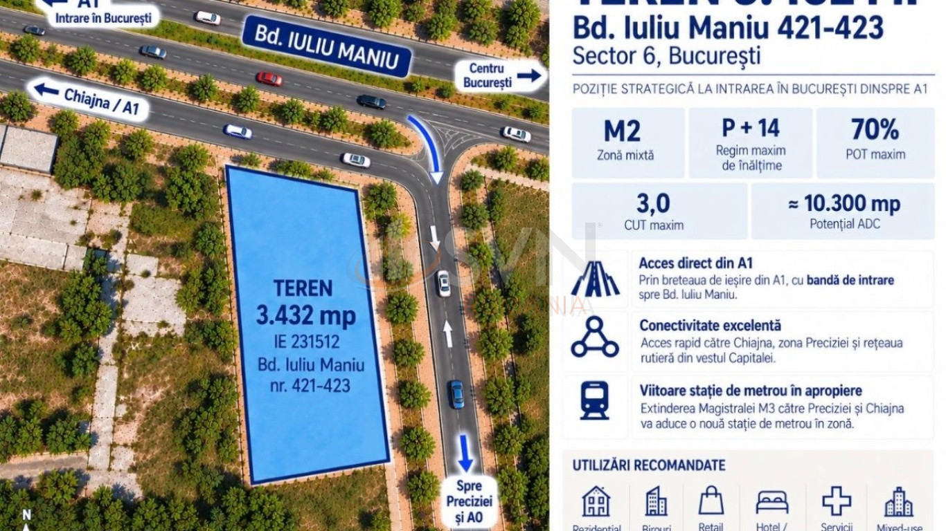 Teren 3432 mp Bucuresti/Militari