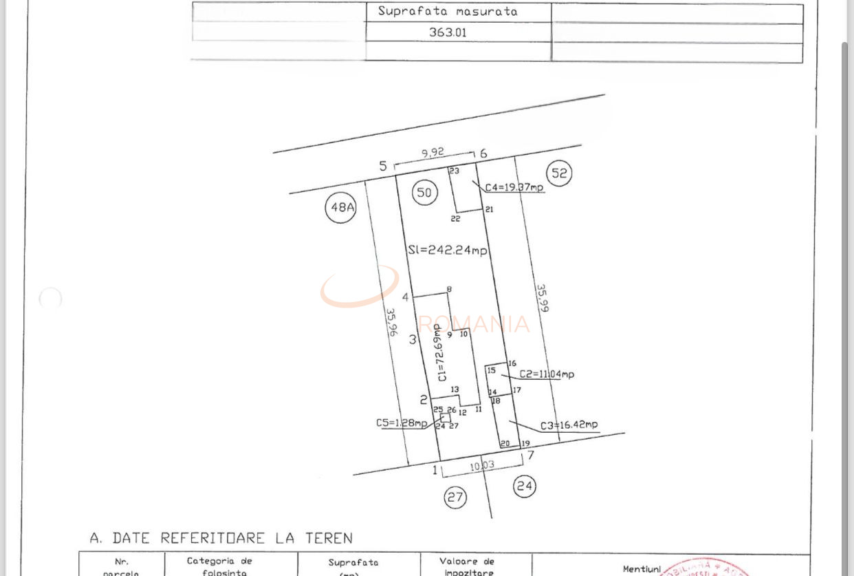 Teren 363 mp Bucuresti/Damaroaia