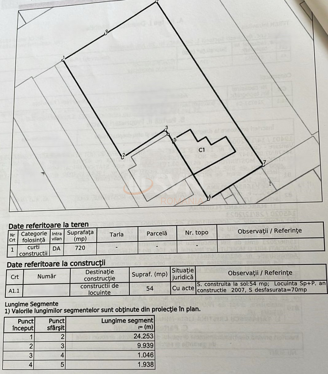Teren 720 mp Bucuresti/1 Mai